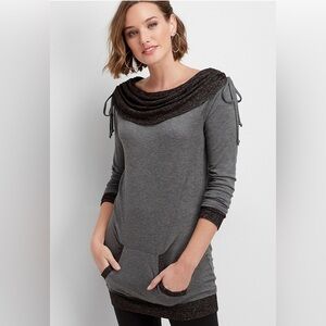 Maurices cinched cowl neck brushed tunic plus size pullover